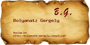 Bolyanatz Gergely névjegykártya